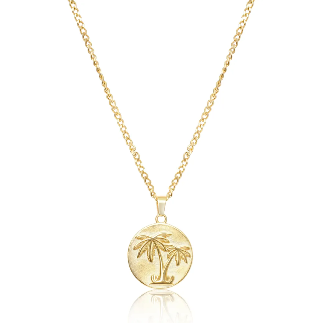 Palms Pendant Necklace - Silver / Gold
