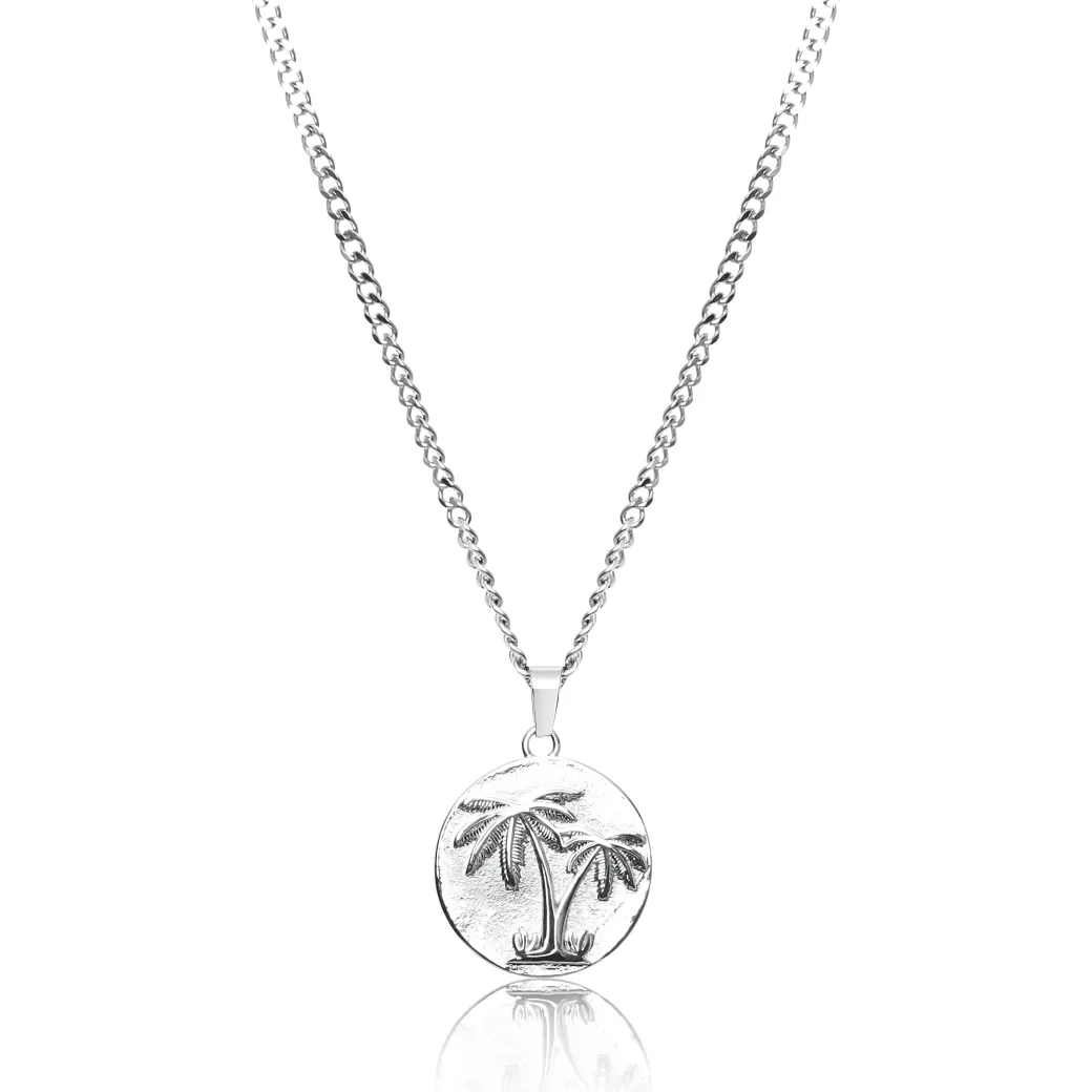 Palms Pendant Necklace - Silver / Gold