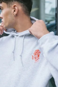 Pomme Frite 'Chips' Embroidered Hoodie - Ash