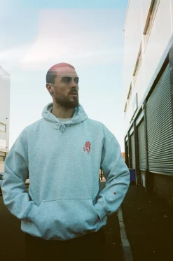 Pomme Frite 'Chips' Embroidered Hoodie - Ash