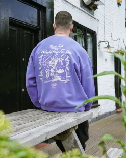 Pomme Frite 'Ride Or Fry' Vintage Washed Sweater - Purple