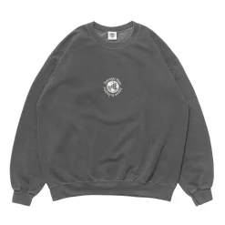 Seasonal Hero 'Aspire' Embroidered  Vintage Washed Sweater - Charcoal