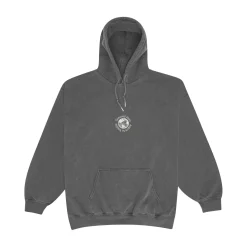 Seasonal Hero 'Aspire' Embroidered Vintage Washed Hoodie - Charcoal