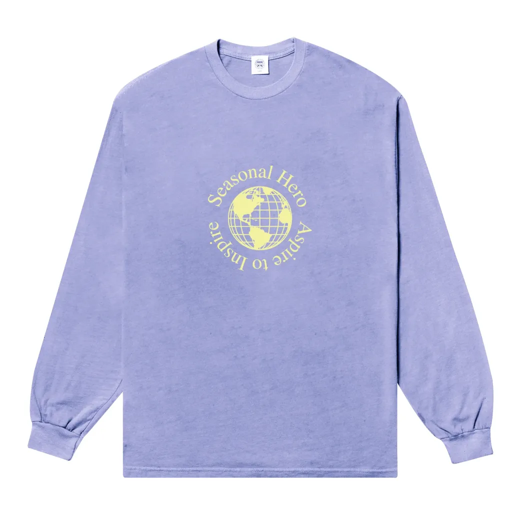Seasonal Hero 'Aspire' Vintage Washed Longsleeve Tee - Orchid