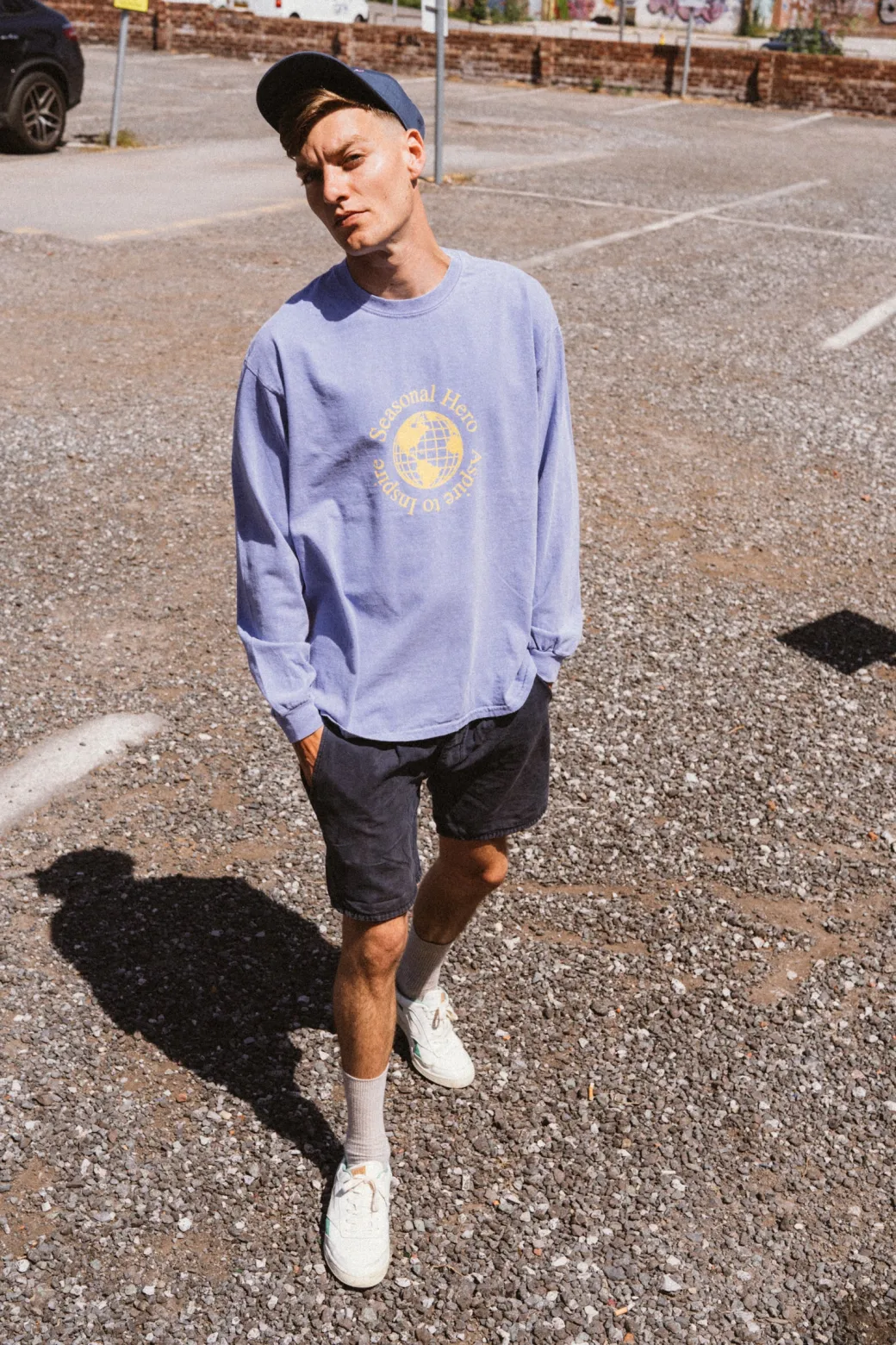 Seasonal Hero 'Aspire' Vintage Washed Longsleeve Tee - Orchid