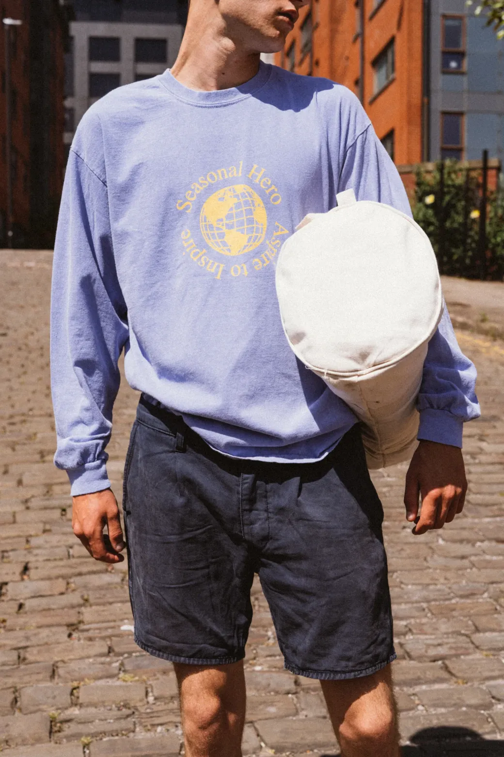 Seasonal Hero 'Aspire' Vintage Washed Longsleeve Tee - Orchid