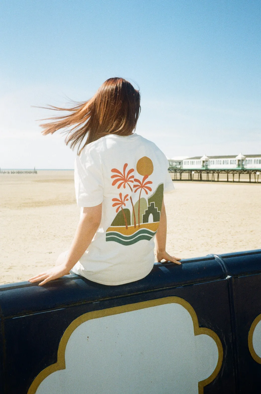 Seasonal Hero 'Palms' Tee - Natural