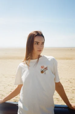 Seasonal Hero 'Palms' Tee - Natural