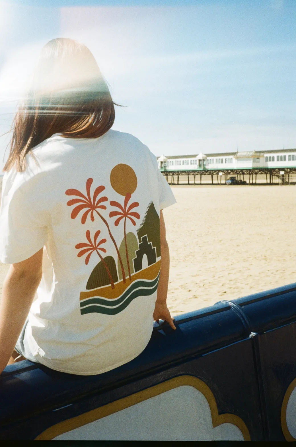 Seasonal Hero 'Palms' Tee - Natural