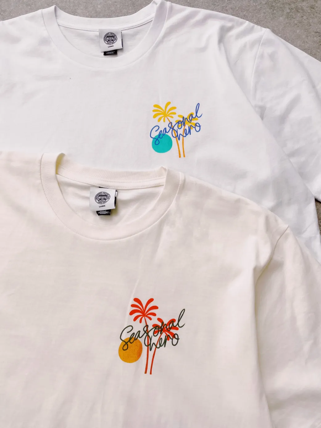 Seasonal Hero 'Palms' Tee - Natural
