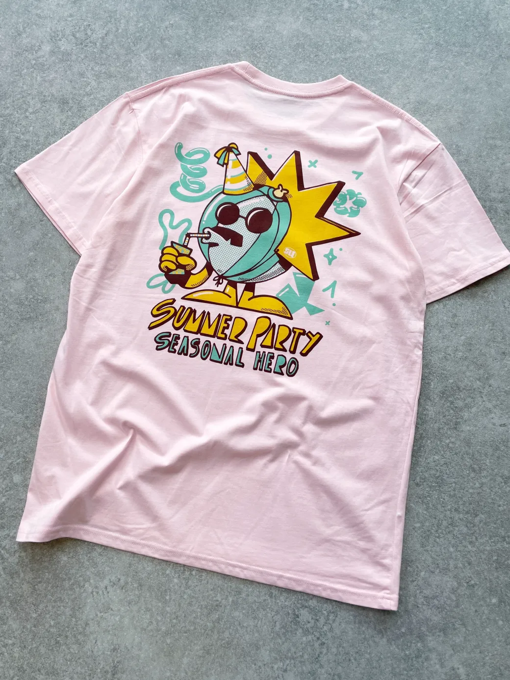 Seasonal Hero 'Summer Party' Tee - Pink