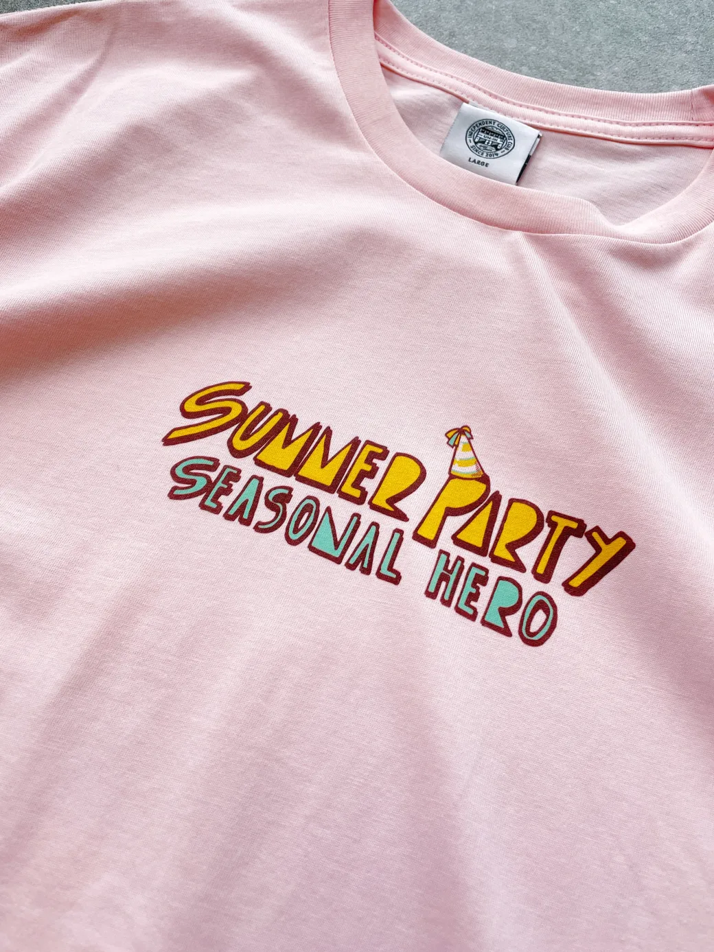 Seasonal Hero 'Summer Party' Tee - Pink