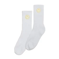 Seasonal Hero 'Trippy Smiler' Embroidered Socks - White