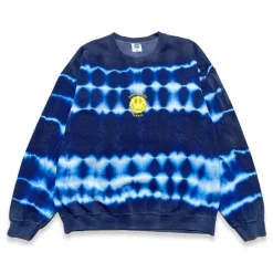 Seasonal Hero 'Trippy Smiler' Tie Dye Washed Sweater - Navy & White