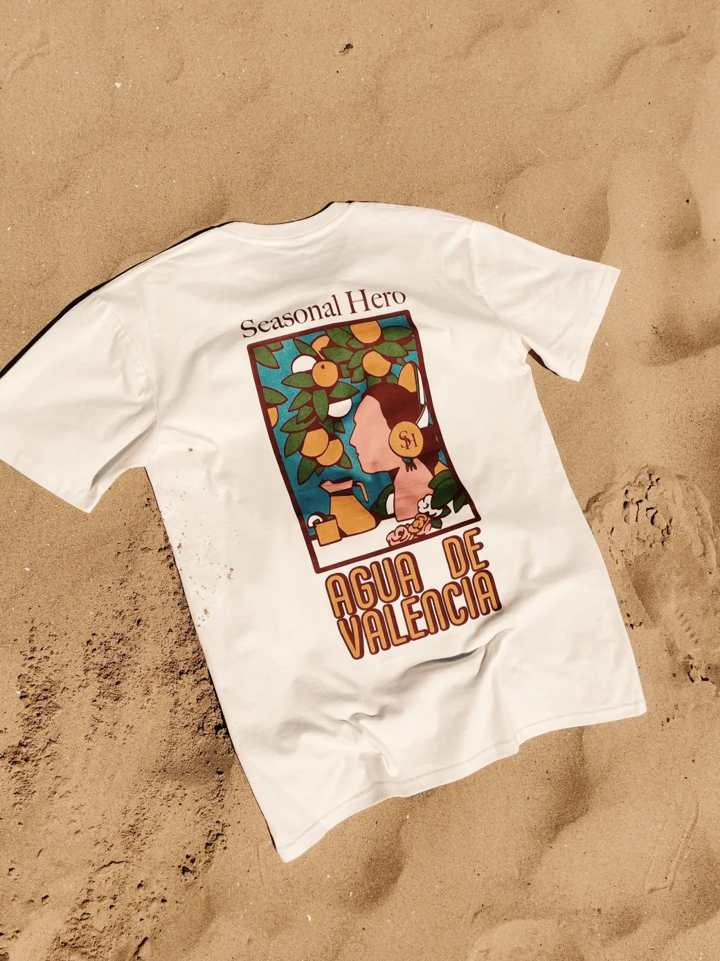 Seasonal Hero 'Valencia' Tee - Natural