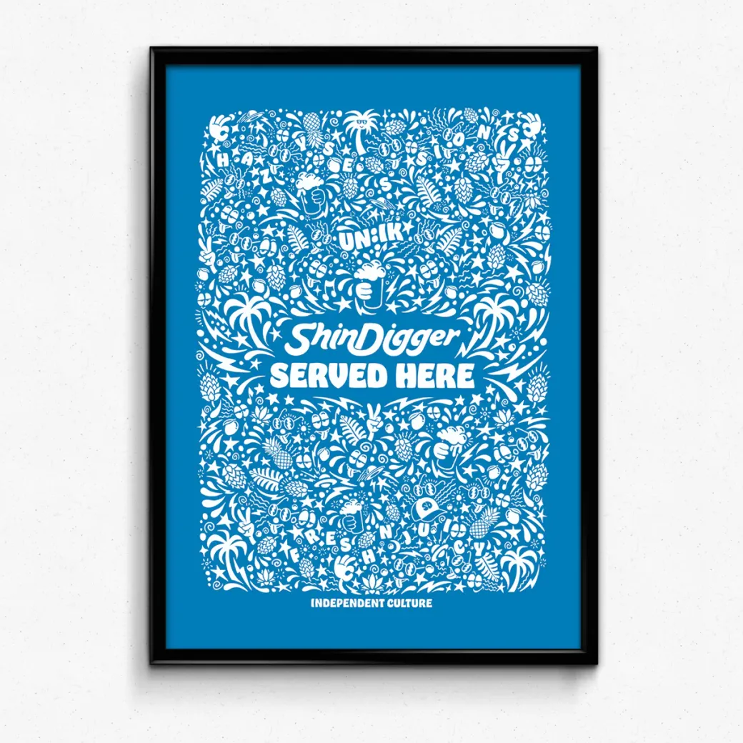 Shindigger X UN:IK 'Served Here' Print - Peach