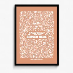 Shindigger X UN:IK 'Served Here' Print - Peach