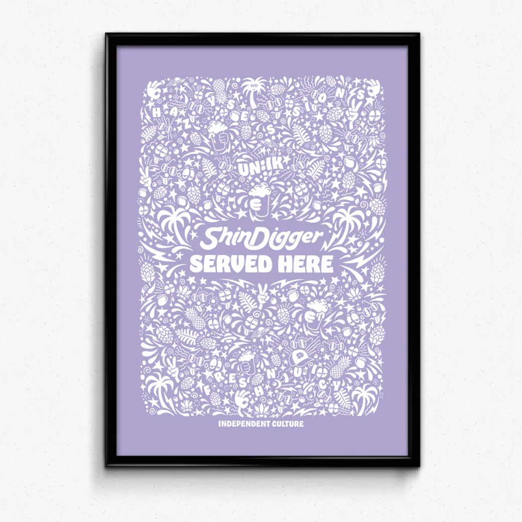 Shindigger X UN:IK 'Served Here' Print - Peach