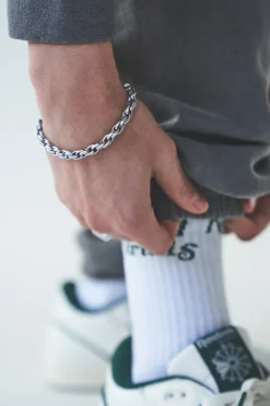 Thick Rope Bracelet - Silver