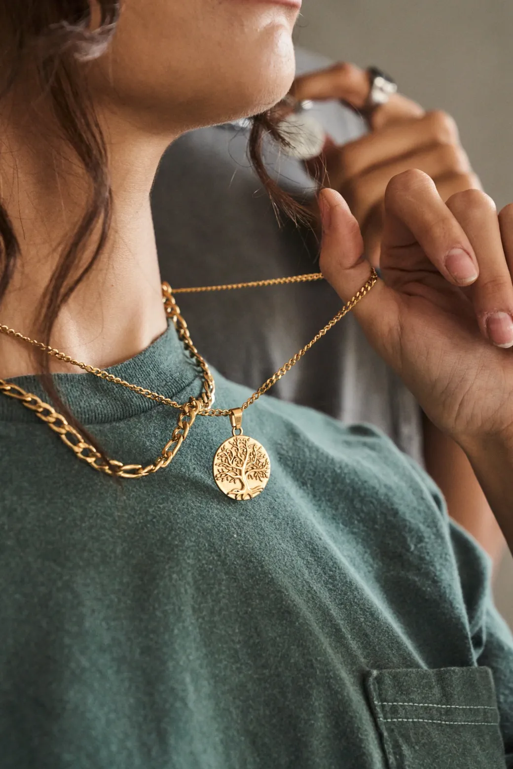 Tree of Life Pendant Necklace - Silver / Gold