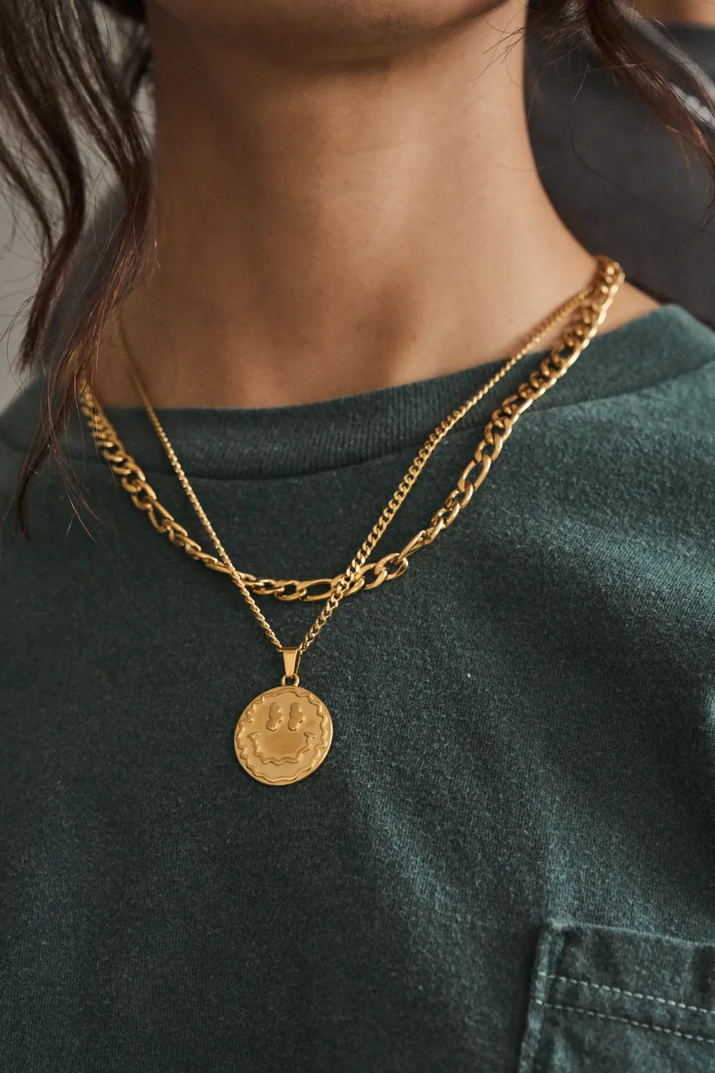 Trippy Pendant Necklace - Silver / Gold