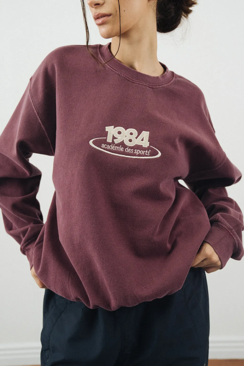 Vice 84 '1984 Disc' Embroidered Sweater - Vintage Washed Maroon