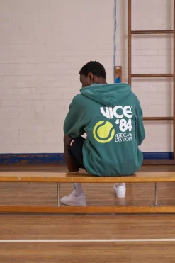 Vice 84 *10 Years Of* 'Tennis' Zip Up Vintage Washed Hoodie - Green