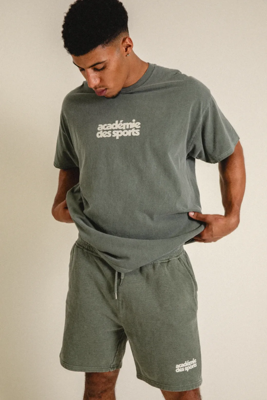 Vice 84 'Académie des Sports' Vintage Washed Shorts - Khaki