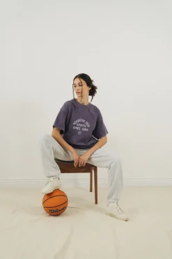 Vice 84 'Académie Des Sports' Vintage Washed Tee - Violet