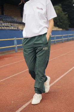 Vice 84 'Académie Des Sports Script' Nylon Trackpants - Green