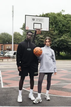Vice 84 'Académie Des Sports Script' 1/4 Zip Sweater - Grey
