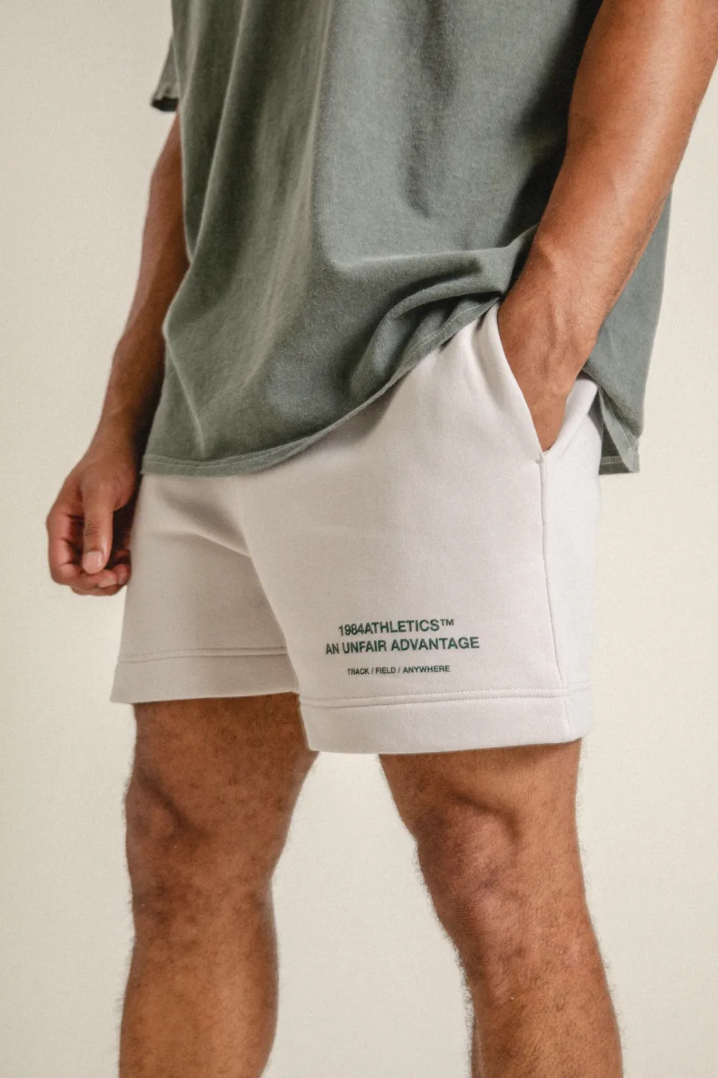 Vice 84 'Athletics' Jogger Shorts - Bone