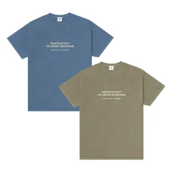 Vice 84 'Athletics' Vintage Washed Tee Twinpack - Pacific Blue/Army Green