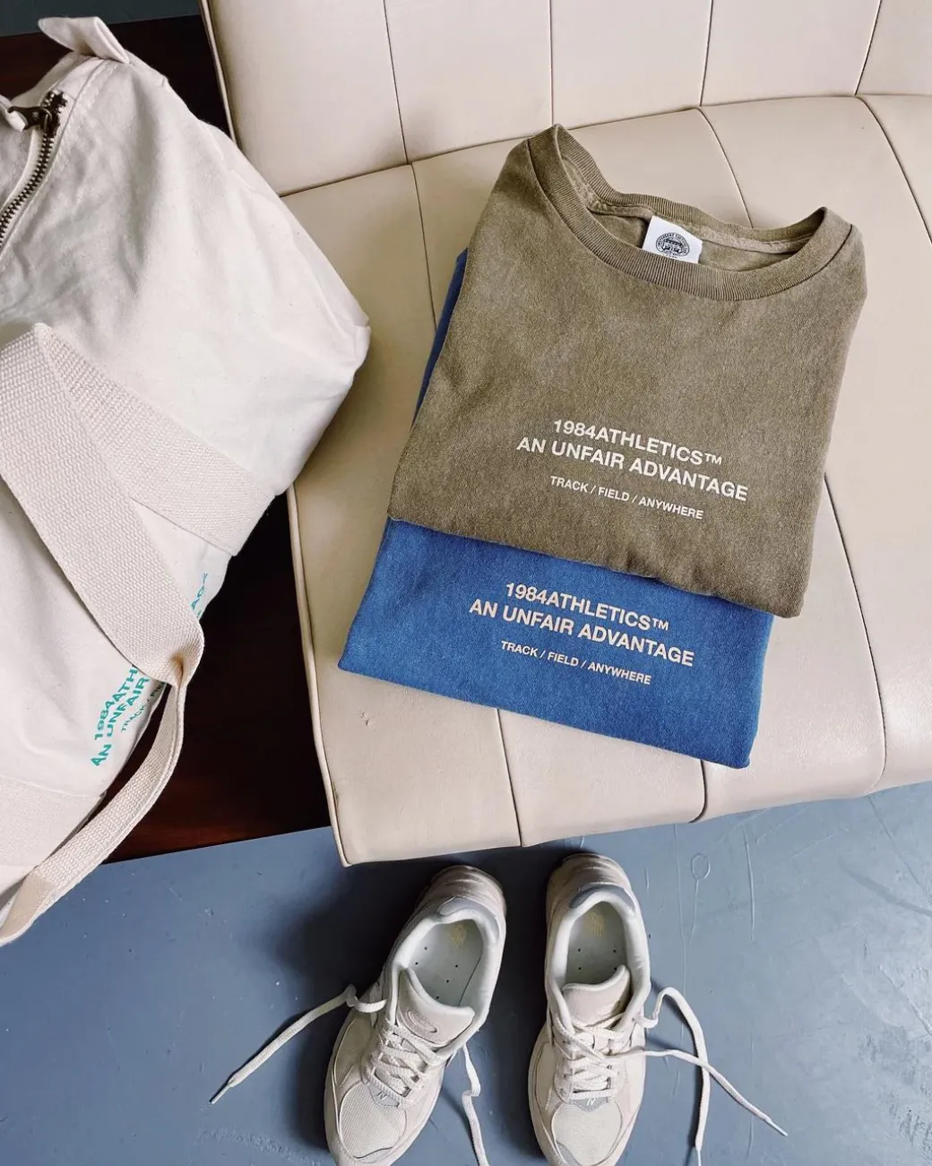 Vice 84 'Athletics' Vintage Washed Tee Twinpack - Pacific Blue/Army Green