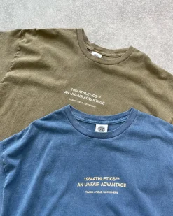 Vice 84 'Athletics' Vintage Washed Tee Twinpack - Pacific Blue/Army Green