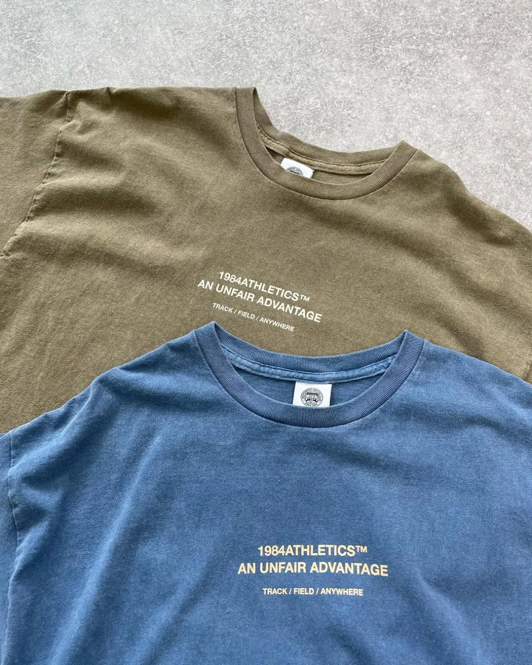 Vice 84 'Athletics' Vintage Washed Tee Twinpack - Pacific Blue/Army Green