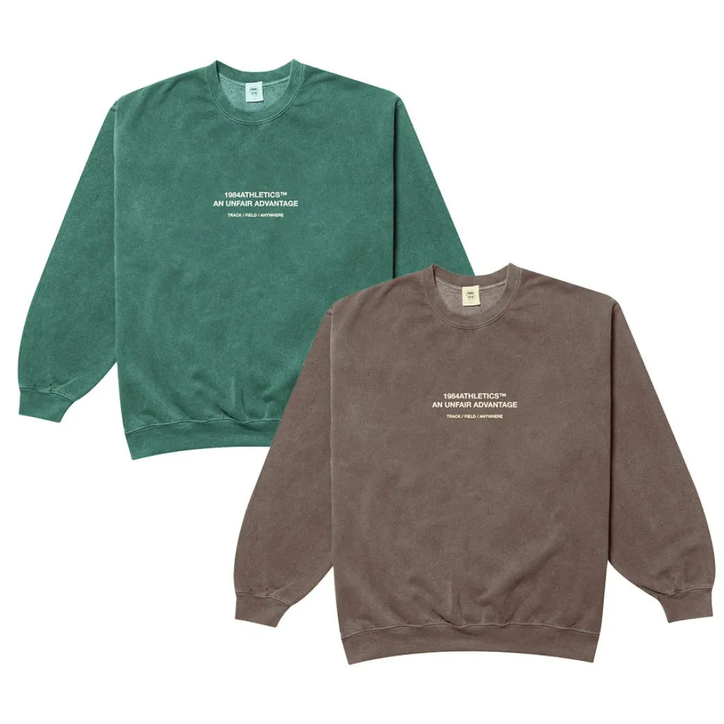 Vice 84 'Athletics' Vintage Washed Sweater Twinpack - Emerald Green/Chocolate