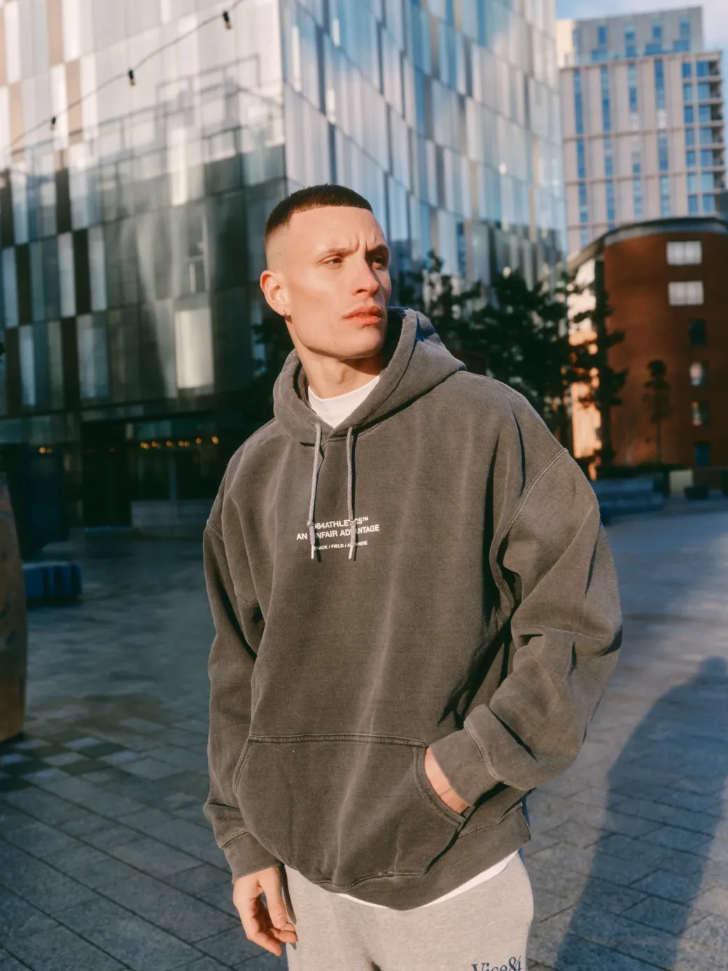 Vice 84 'Athletics' Vintage Washed Hoodie - Black