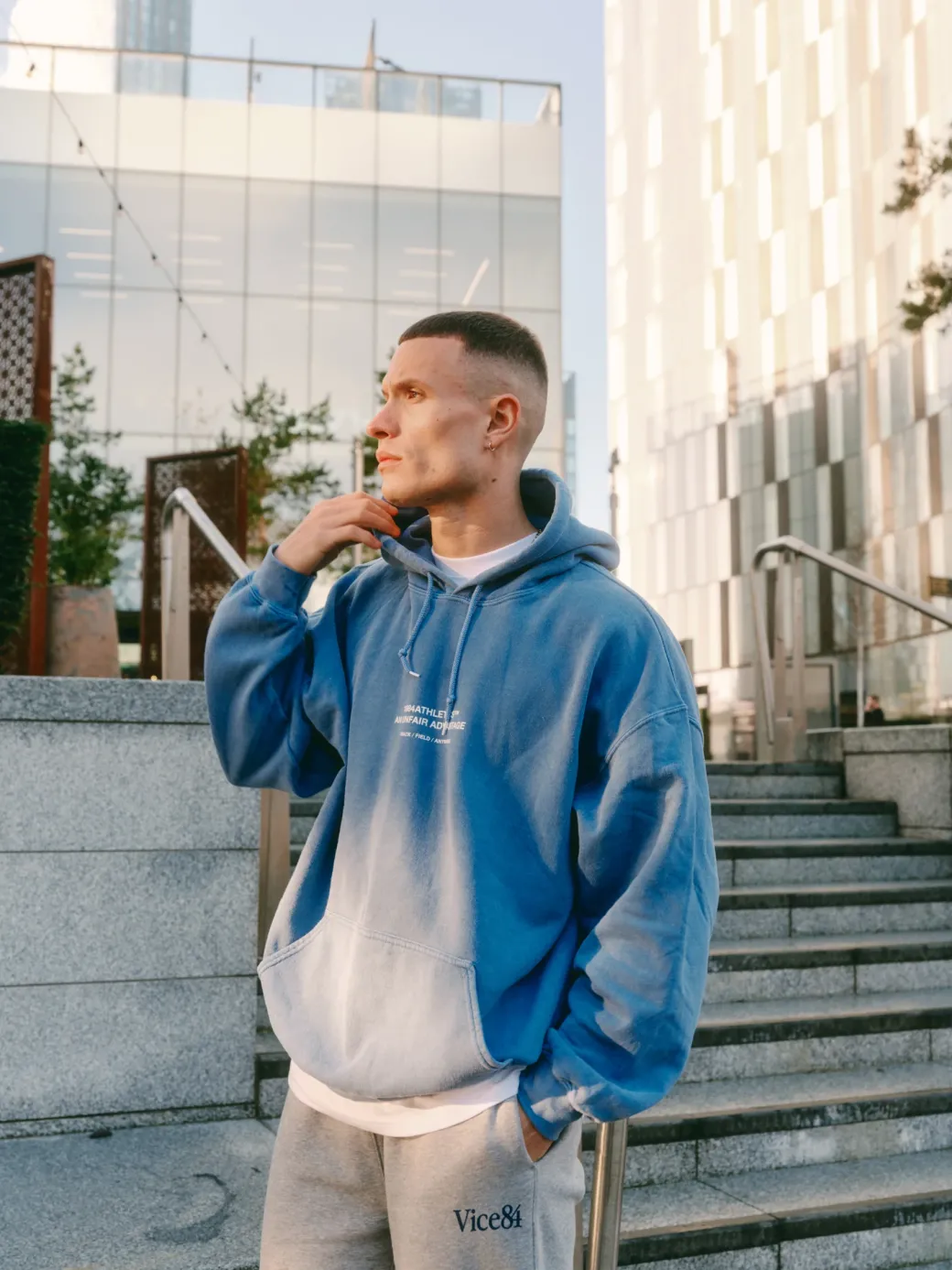 Vice 84 'Athletics' Vintage Washed Hoodie - Navy