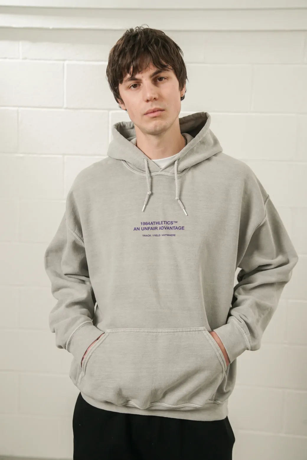 Vice 84 'Athletics' Vintage Washed Hoodie - Ash