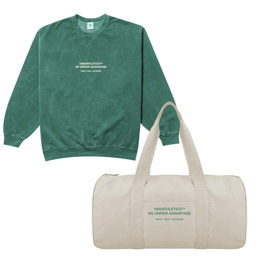 Vice 84 'Athletics' Vintage Washed Sweater & Gym Bag