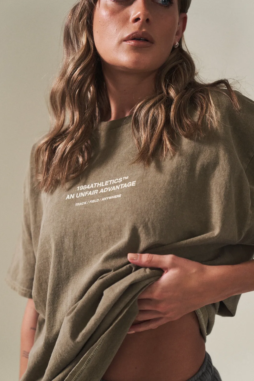 Vice 84 'Athletics' Vintage Washed Tee - Army Green