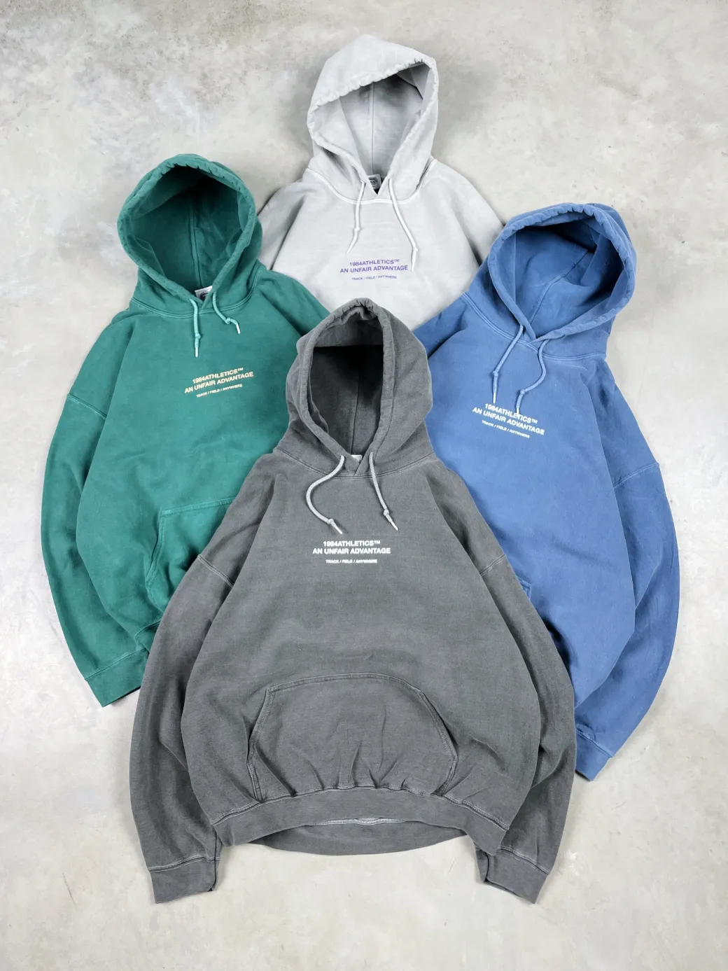 Vice 84 'Athletics' Vintage Washed Hoodie - Forest