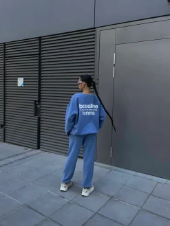 Vice 84 'Baseline' Sweater & Jogger Set - Vintage Washed Baby Blue