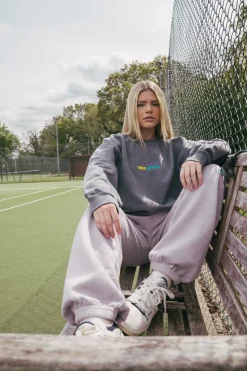 Vice 84 'Club Académie' Embroidered Sweater - Vintage Washed Charcoal