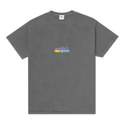 Vice 84 'Club Académie' Embroidered Tee - Vintage Washed Charcoal