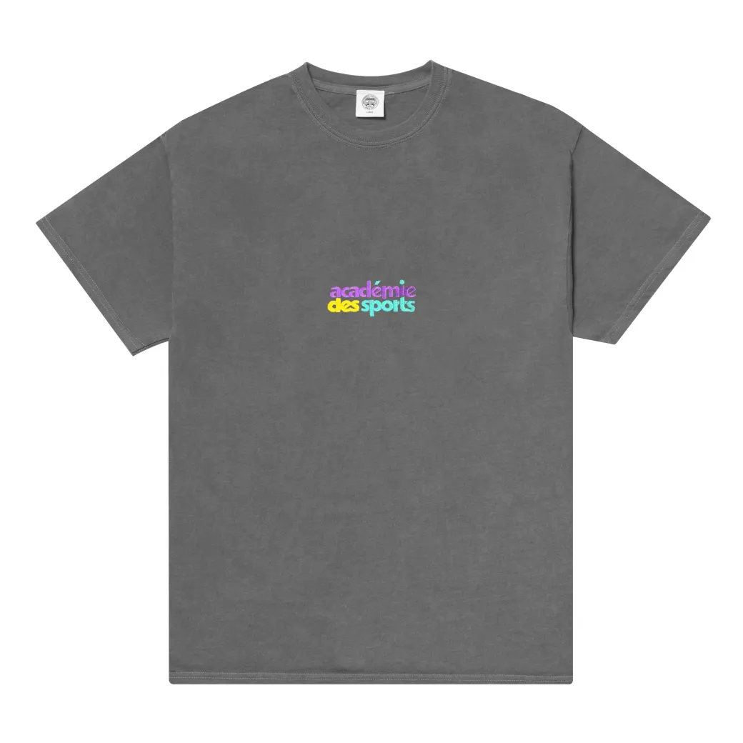 Vice 84 'Club Académie' Embroidered Tee - Vintage Washed Charcoal