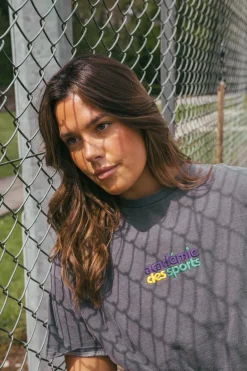 Vice 84 'Club Académie' Embroidered Tee - Vintage Washed Charcoal