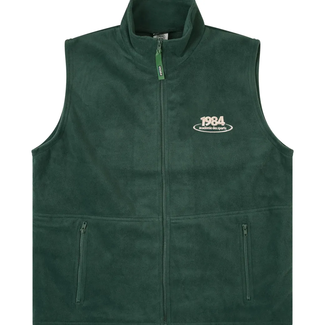 Vice 84 'Disc' Fleece Gilet - Forest Green / Navy
