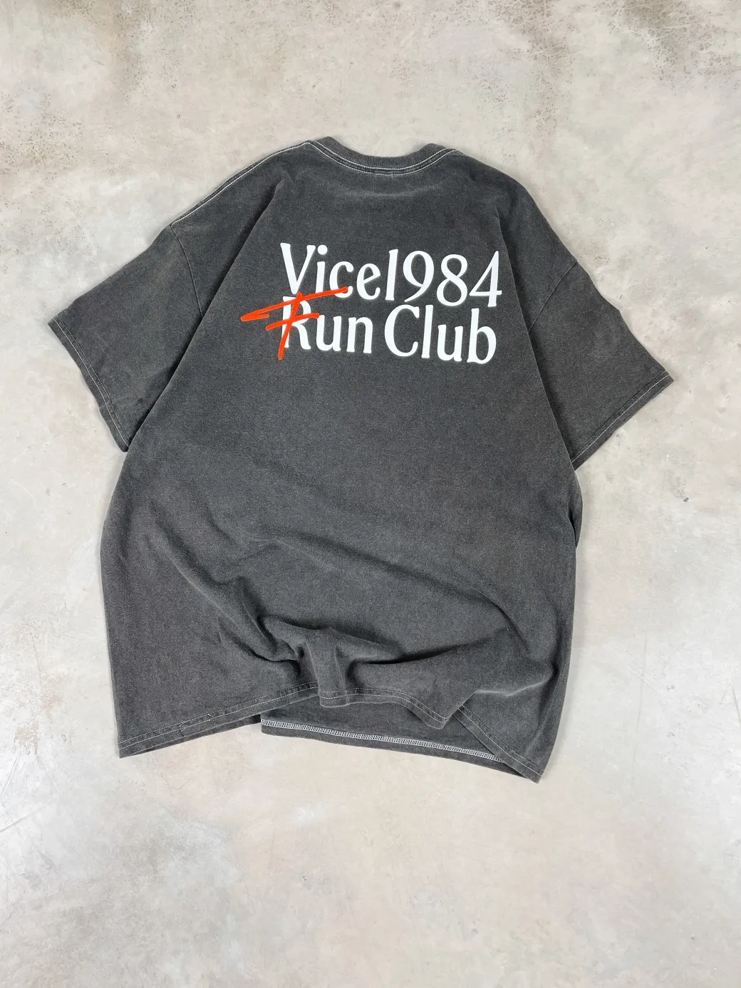 Vice 84 'Fun Club' Vintage Washed Tee - Washed Black
